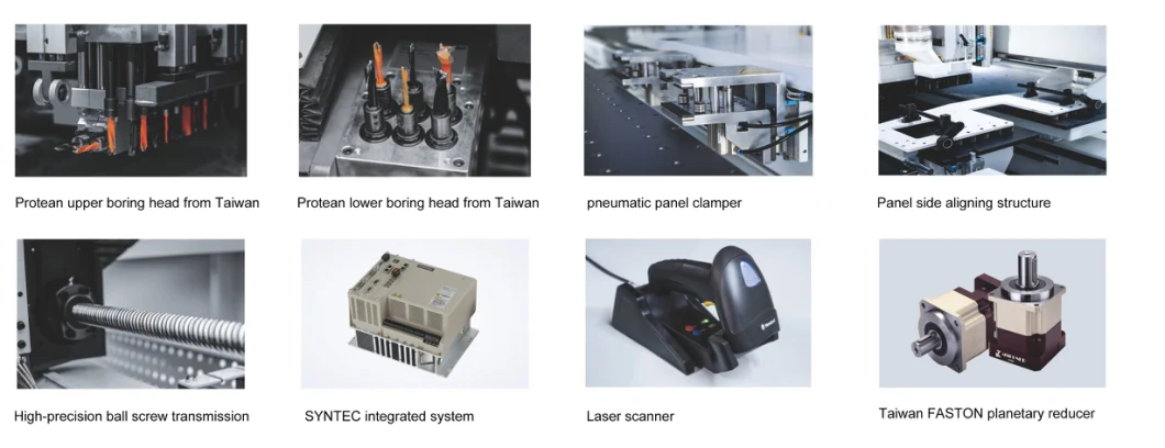 Woodworking Six Sides Automatic Cabine Panel Hole Drilling CNC Boring Machine