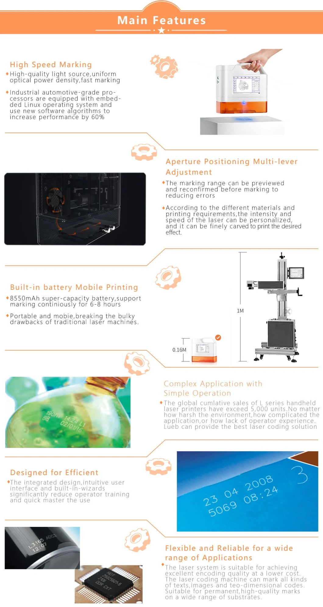 5W Diode Laser Marking Machine Arts Laser Marking System Laser Engraver Laser Marking Machine Nonmetal Marking Machine Wood Paper Cardboard Plastic