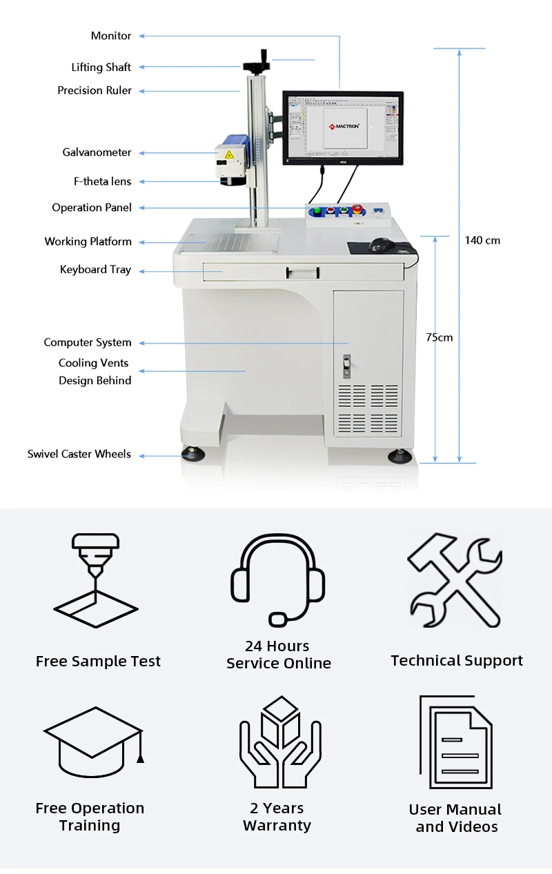 Diode Pump Metal Flexible Hose Pipe Fiber Laser Marking Machine